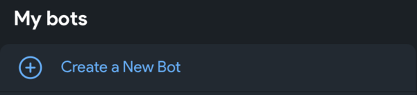 Кнопка «Create a New Bot»