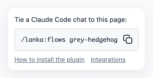 The "Claude" button with the command for Claude Code