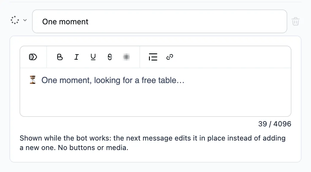The "Placeholder" step in the editor