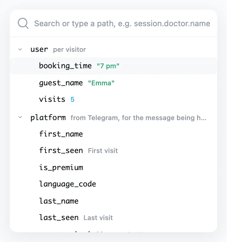 Picking a variable for a token